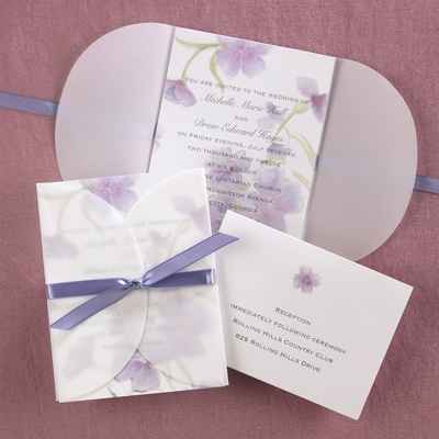 Faire part mariage lavande