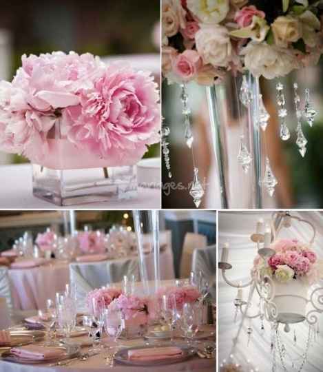 Decoration de mariage rose poudre et ivoire