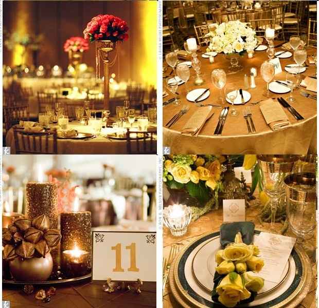 Decoration mariage or et blanc