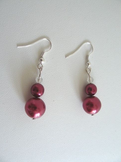 Boucles oreilles bordeaux