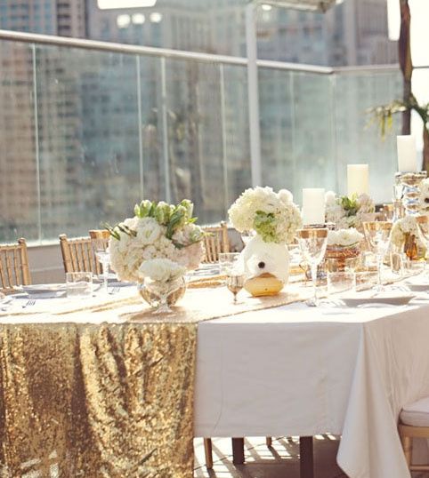 Decoration mariage blanc dore