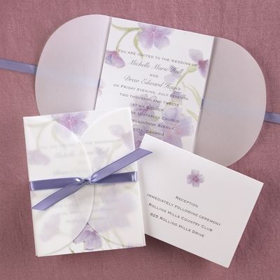 Faire part mariage lavande