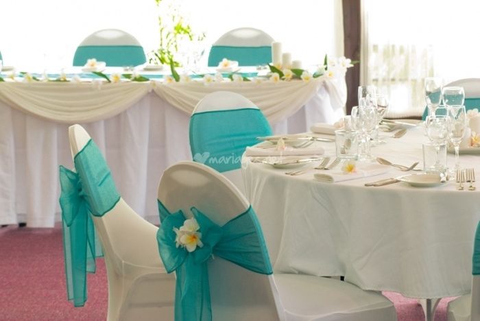 Housses de chaises bleu turquoise