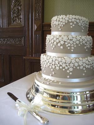 wedding cake blanc et argent