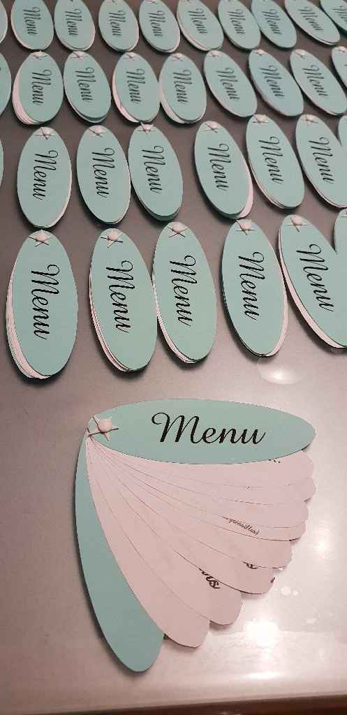 Menus mariage individuels thème ciel couleur turquoise - 1