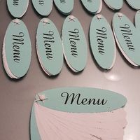 Menus mariage individuels thème ciel couleur turquoise - 1