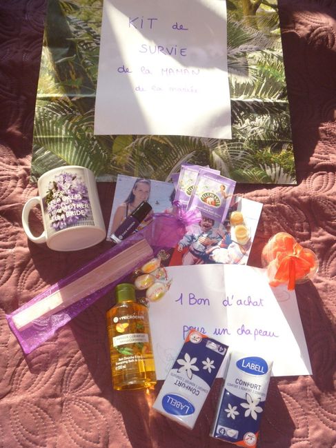 kit de survie de la maman de la mariée