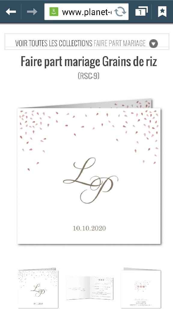 Comment sont vos faire parts ? - 1