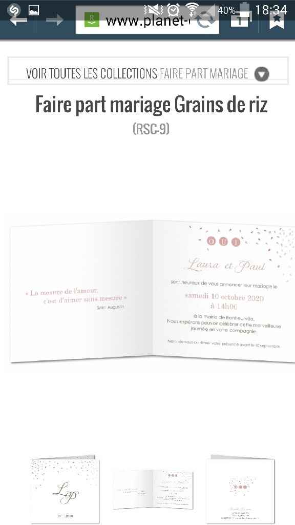 Comment sont vos faire parts ? - 2