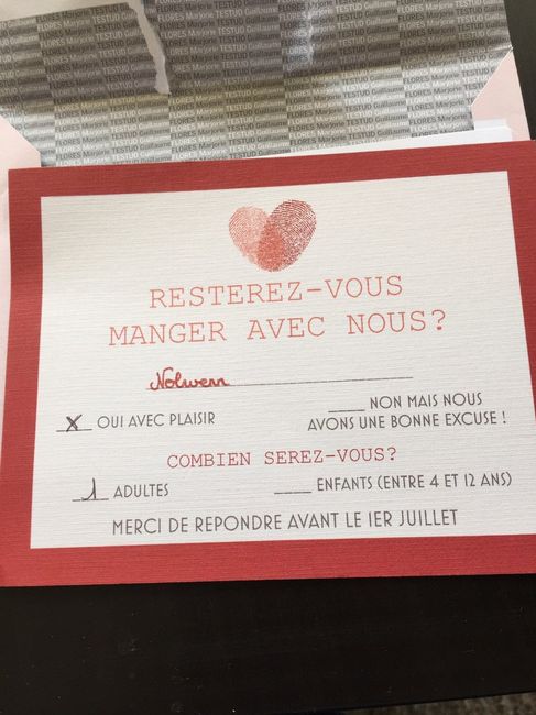 Carton réponse