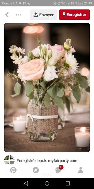 Bouquet et petit centre de table en vase champêtre - 1