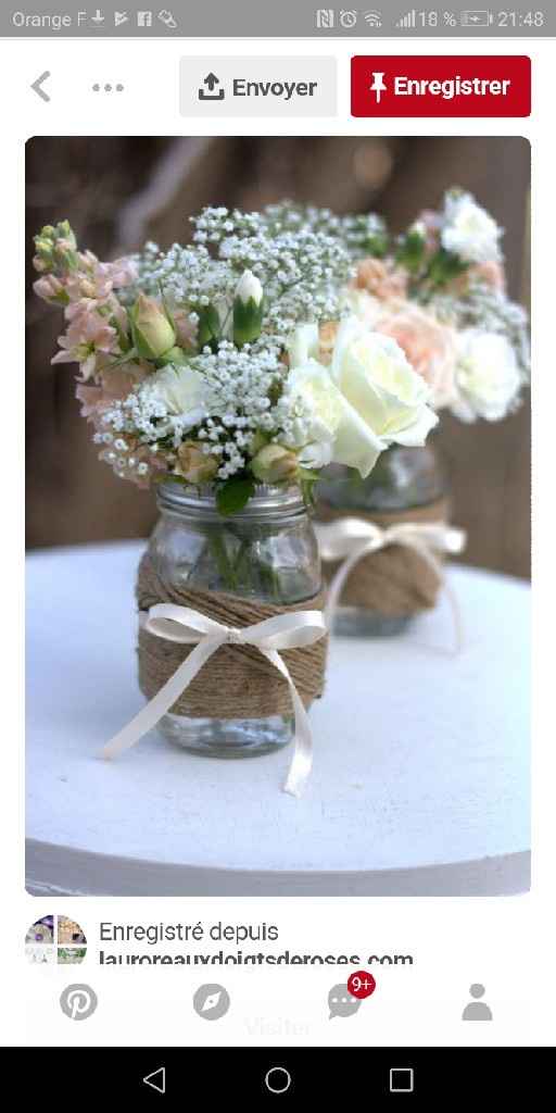Bouquet et petit centre de table en vase champêtre - 3