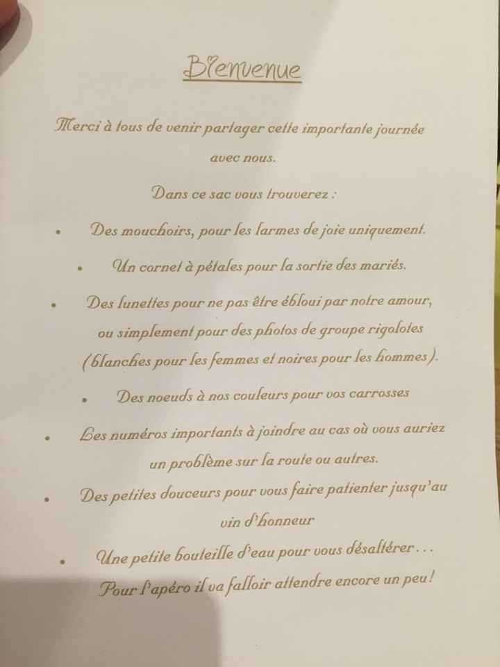 Livret welcome bag - 1