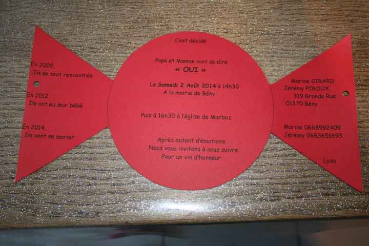 Mon faire part fait main : Bonbon et gourmandises