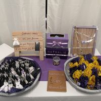 mon urne et les pots de bougies a la lavande dans du tissus provencal