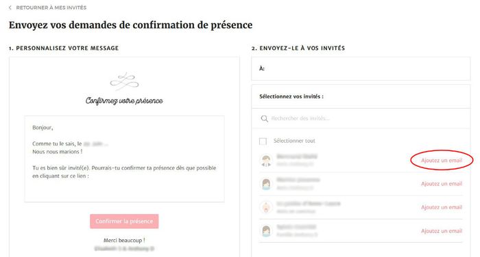 Demander confirmation : étape 2