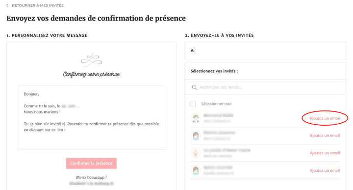 Demander confirmation : étape 2