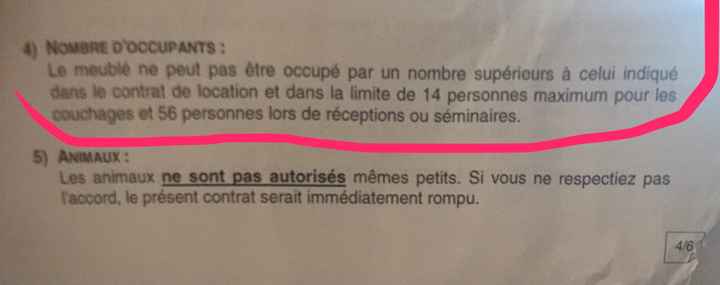  Question contrat gîte !!!! - 1