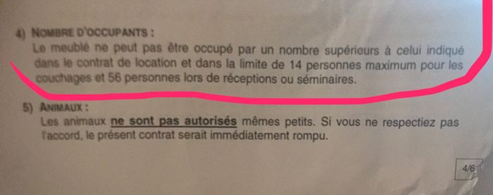  Question contrat gîte !!!! - 1