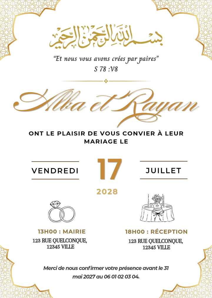 Création des invitations Mariage - 1