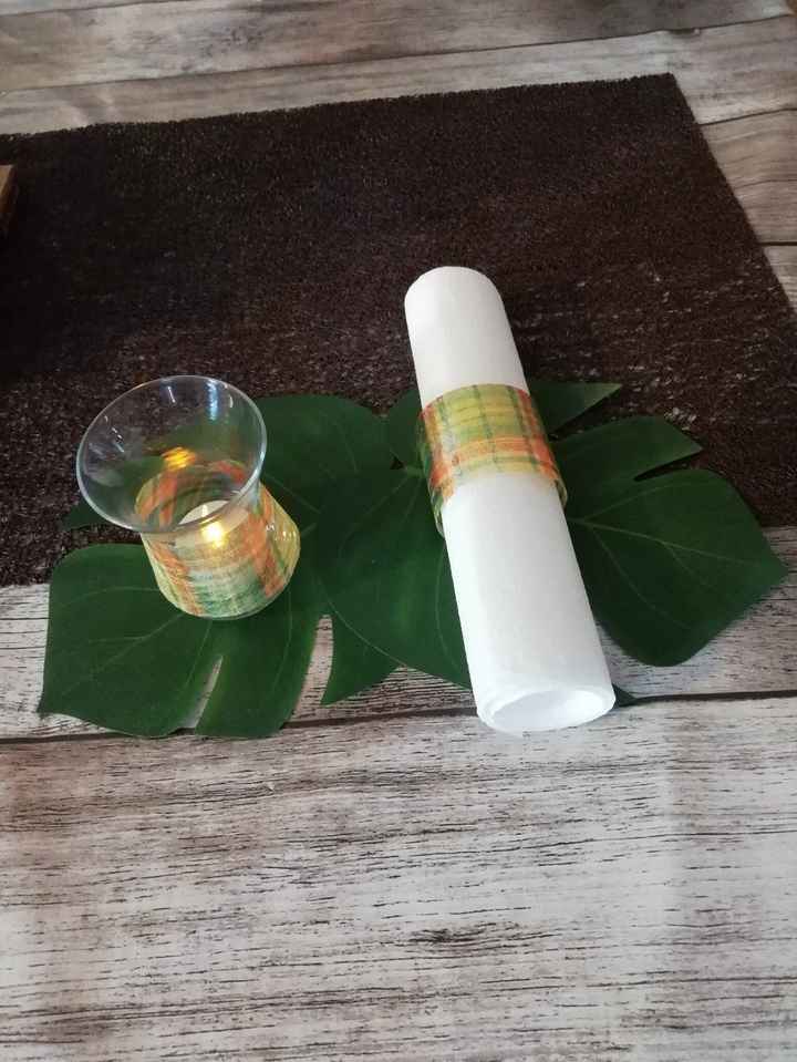 Photophore et rond de serviette 