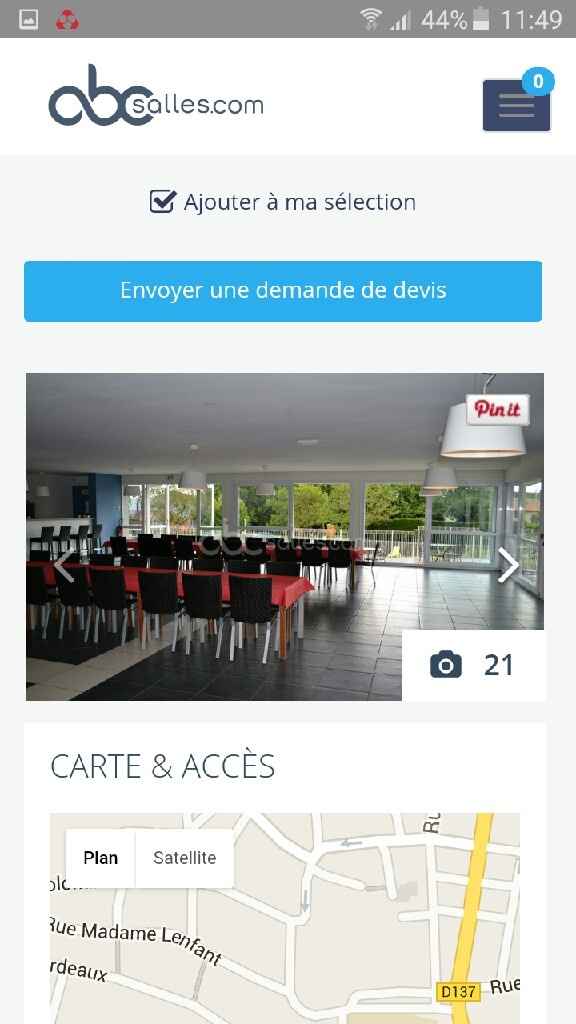 Recherche une salle avec un camping tout près - 2