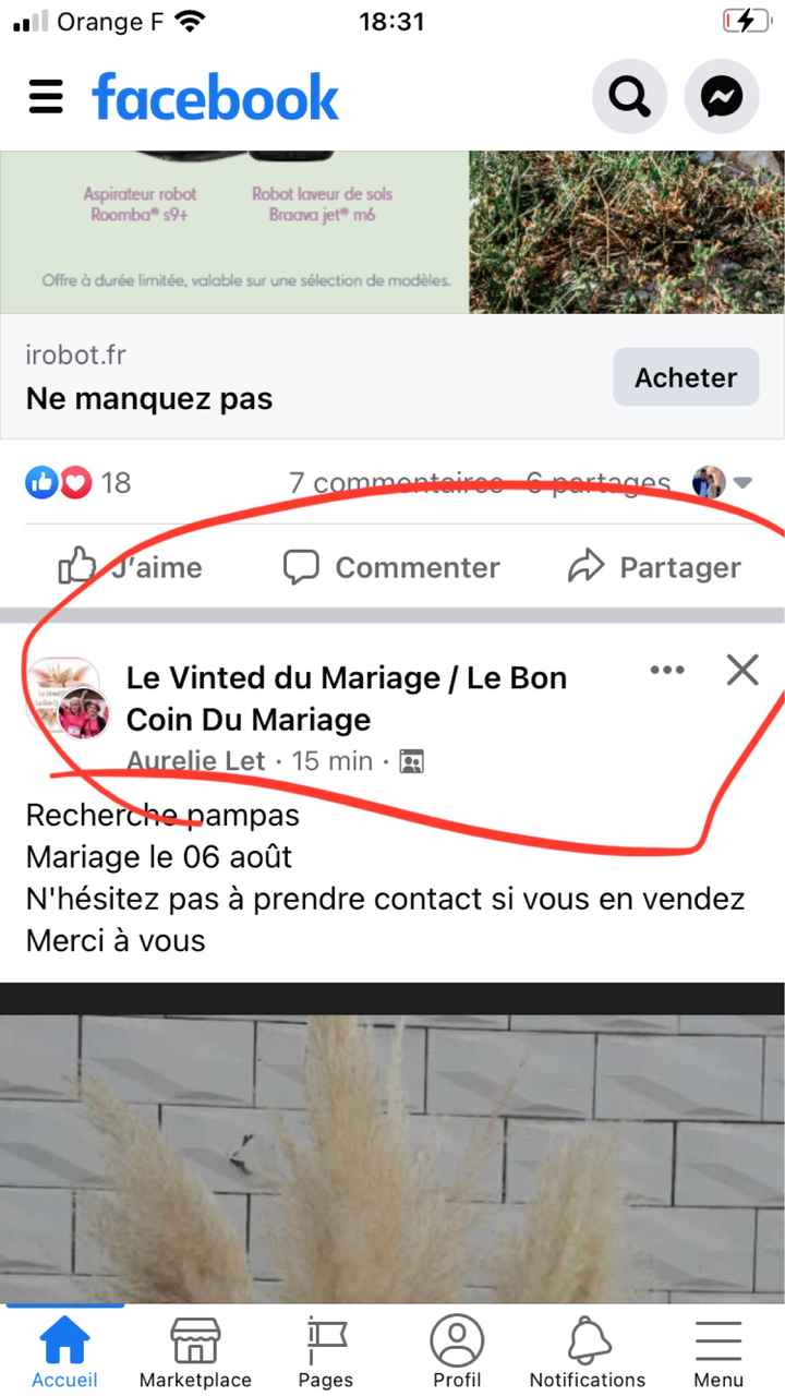 Question sur la vente de décoration de mariage sur Vinted - 1