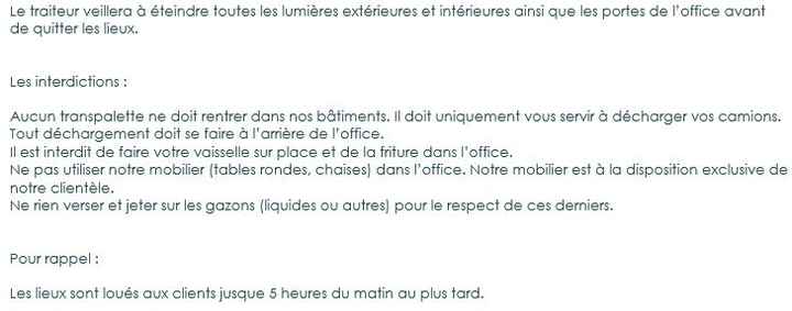 Avis cahier des charges traiteur domaine exagéré ou non ? help svp - 3