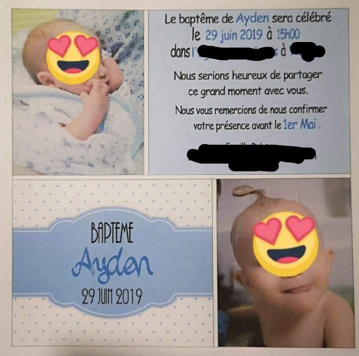 Faire part baptême - 1