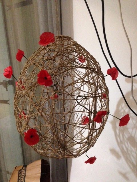 Suspension thème coquelicot 