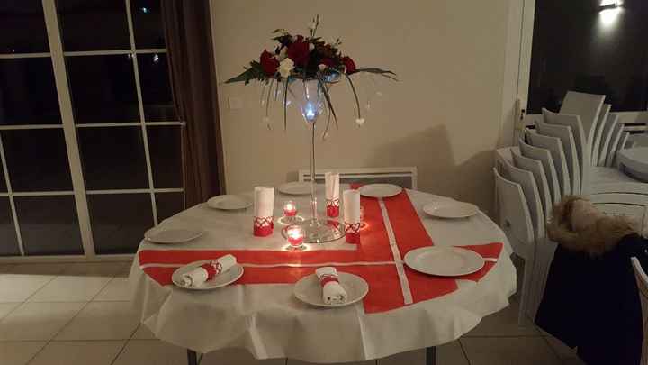 table avec compo floral