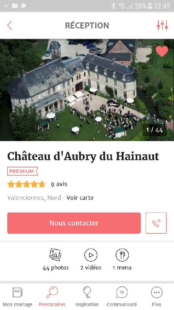 Choix du lieu de réception - 1