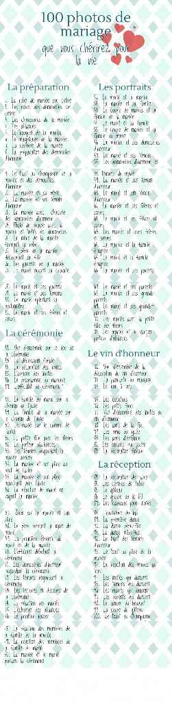 Liste des photos à faire. - 1