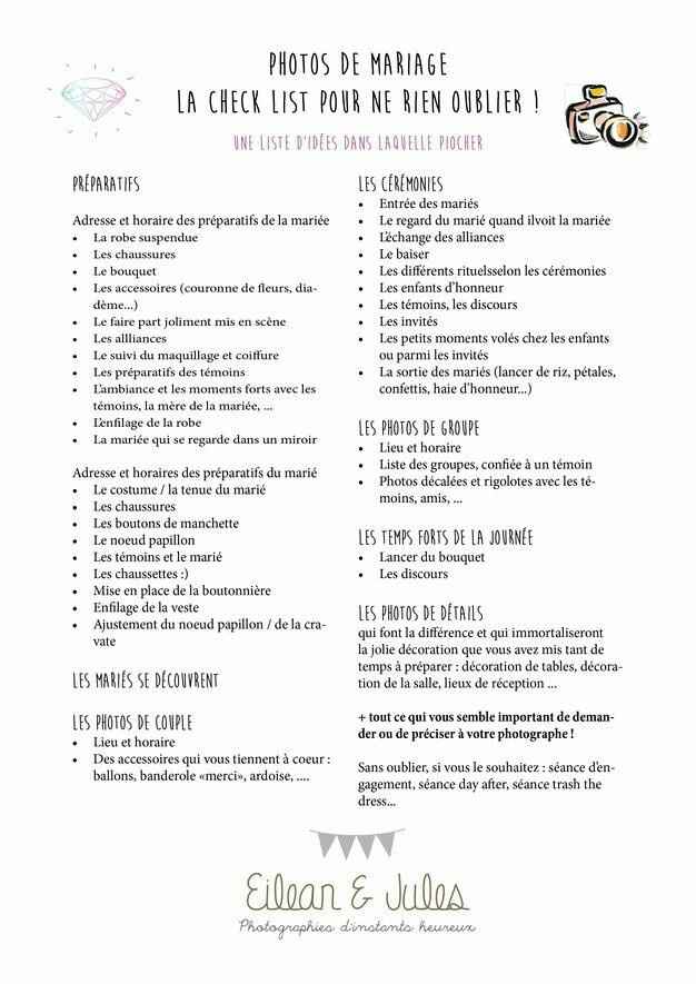 Check-list de matériel nécessaire pour tout installer la veille du mariage - 1