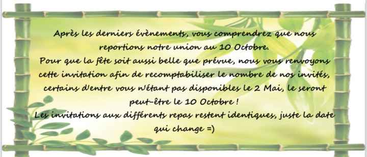 Nouvelle date: nouveaux faire parts! - 2