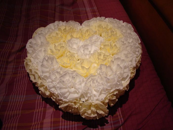 Coeur en fleur papier crépon