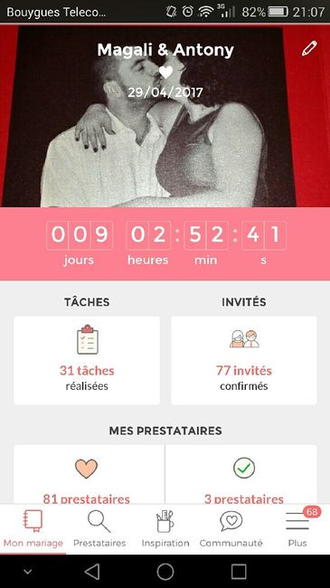 J-10 et je passe à 1 chiffre - 1