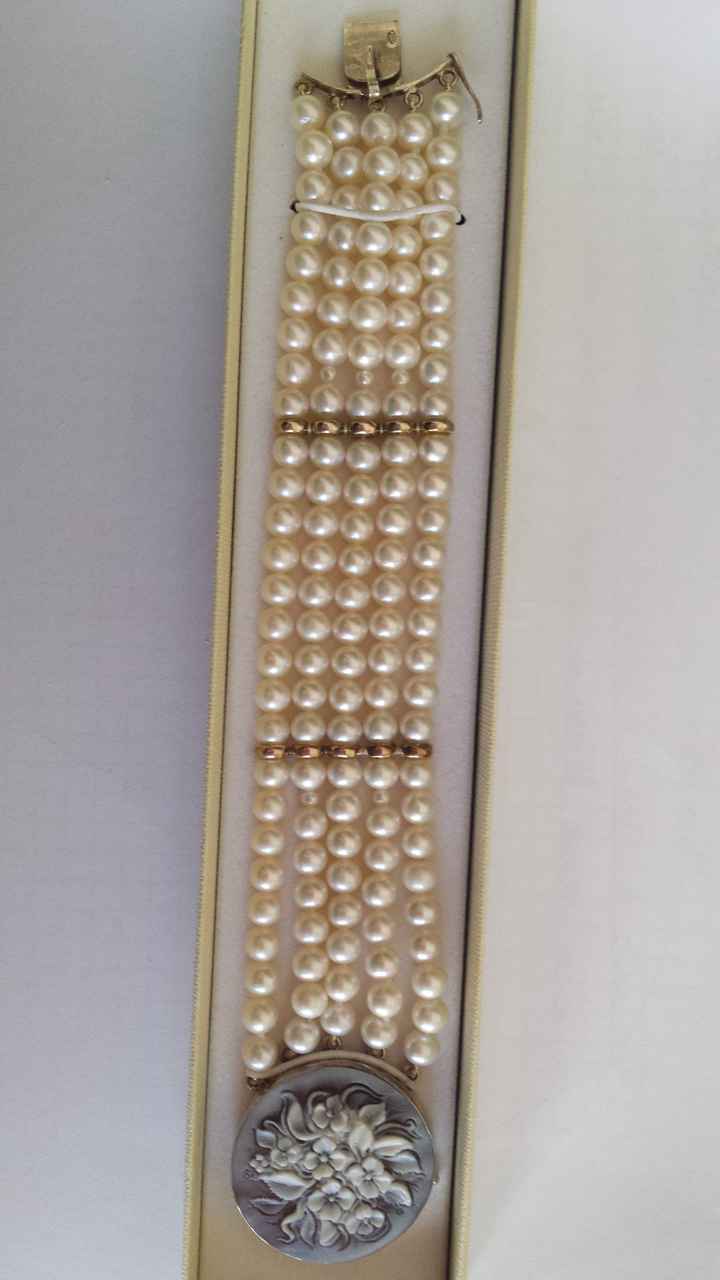Bracelet vrai perles de culture avec camé