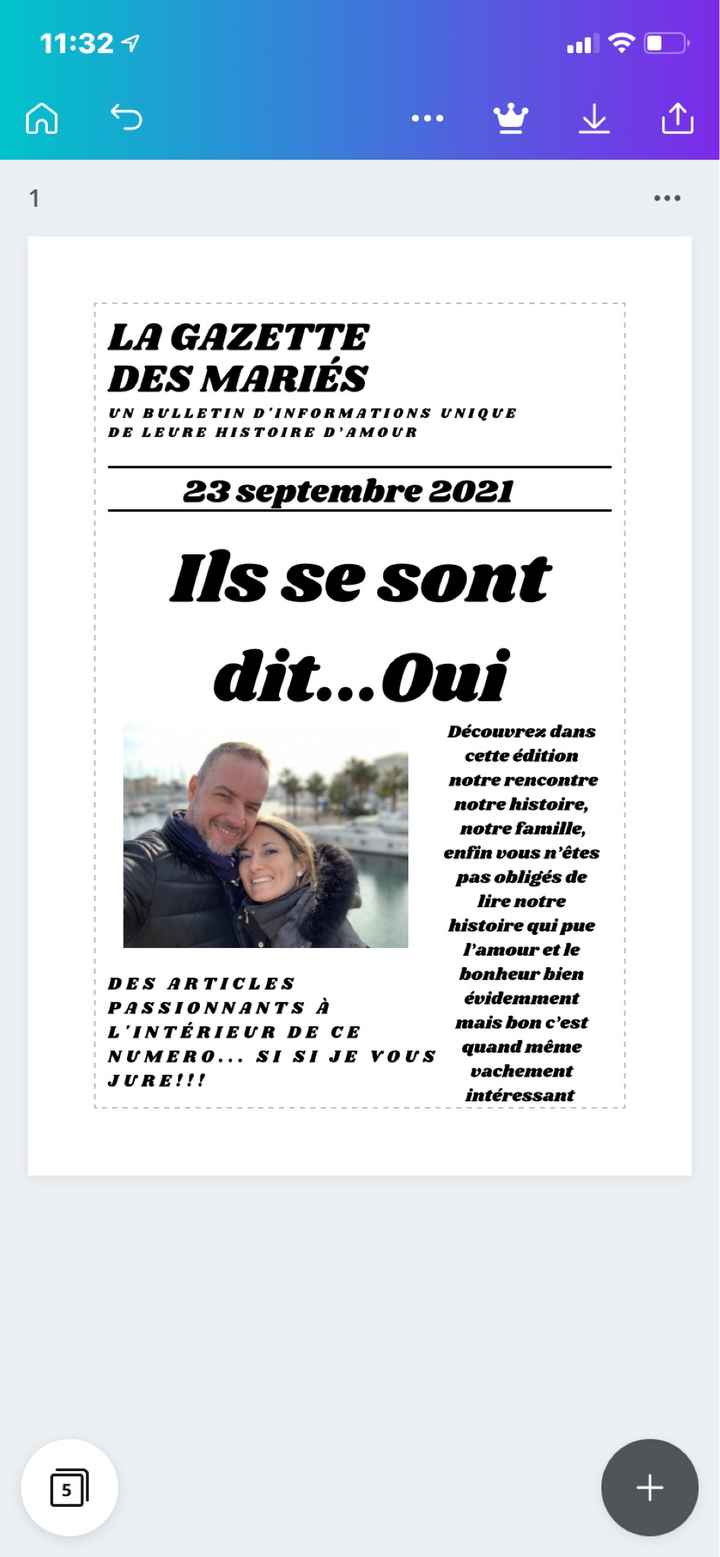 Premier jet gazette des mariés - 1