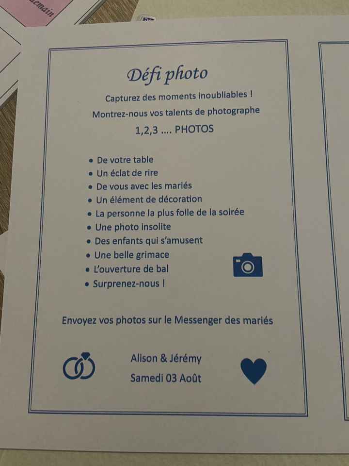 Défi photo et carton réponse - 1