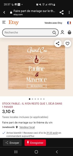 Idée de faire-part fait main sur le thème du vin 45