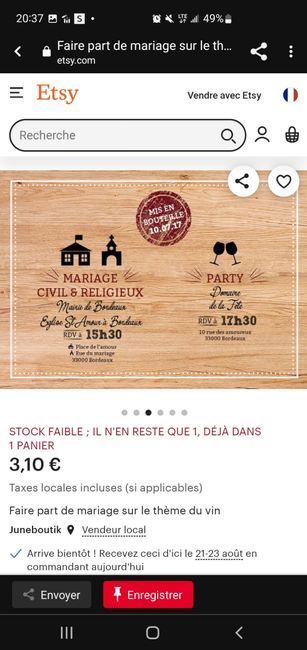 Idée de faire-part fait main sur le thème du vin 46