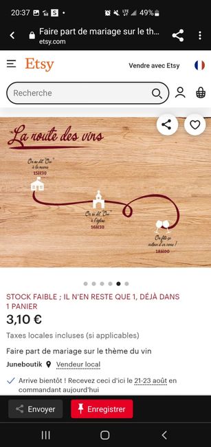 Idée de faire-part fait main sur le thème du vin 48