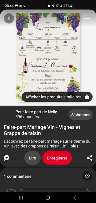 Idée de faire-part fait main sur le thème du vin 30