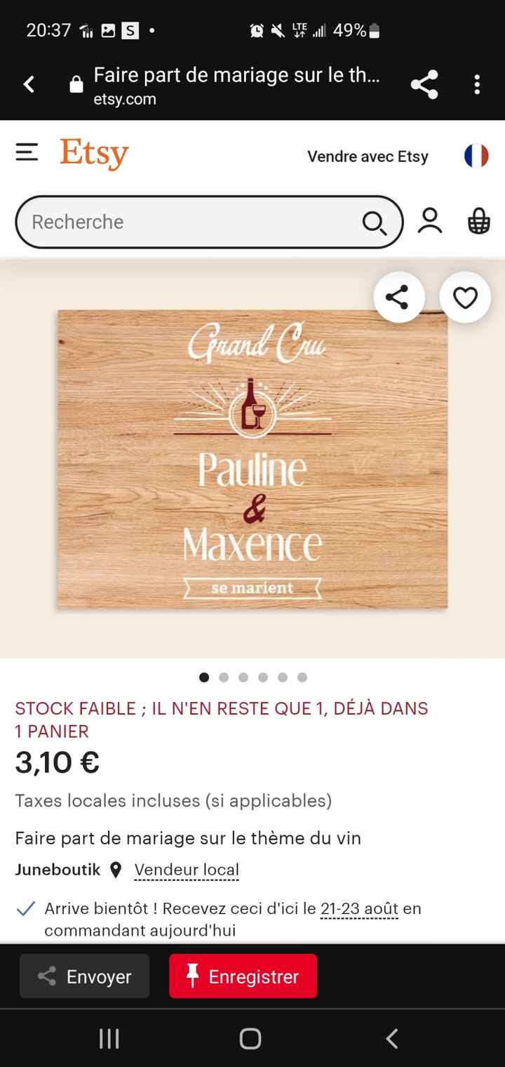 Idée de faire-part fait main sur le thème du vin - 9