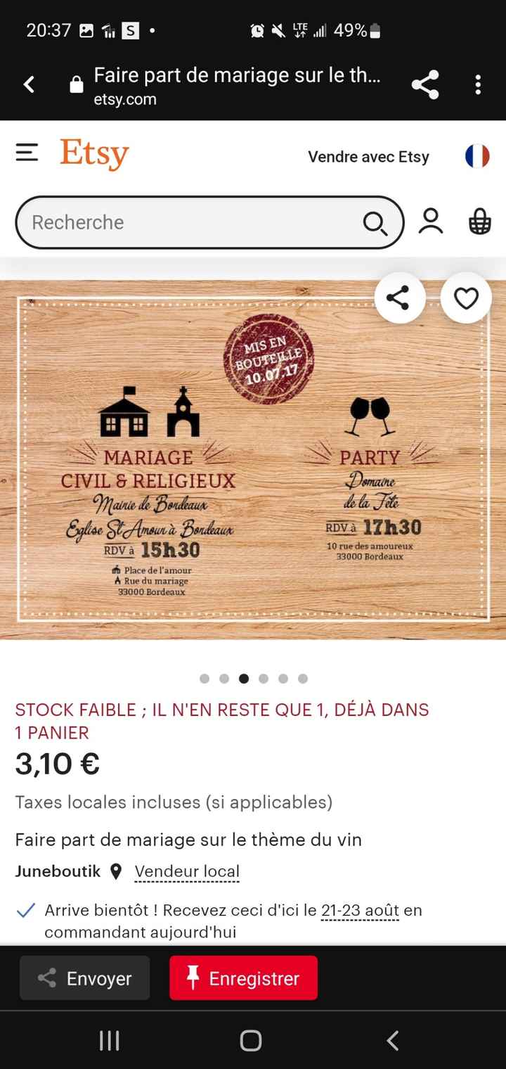 Idée de faire-part fait main sur le thème du vin - 10