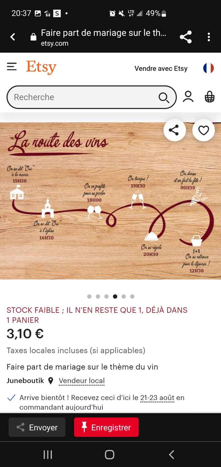 Idée de faire-part fait main sur le thème du vin - 11