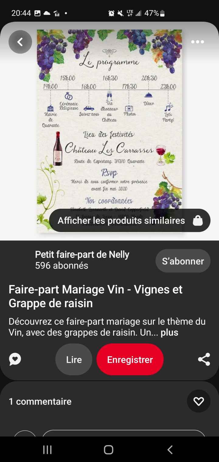 Idée de faire-part fait main sur le thème du vin - 12