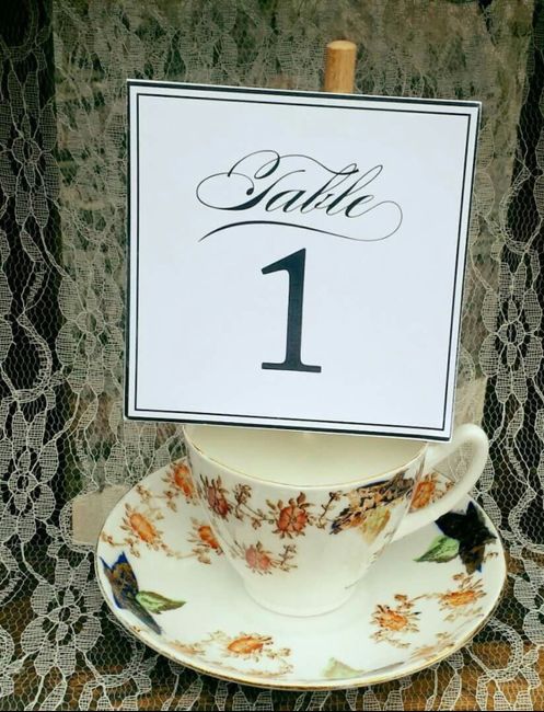 Idée support numéro de table thème chic à l'anglaise 6