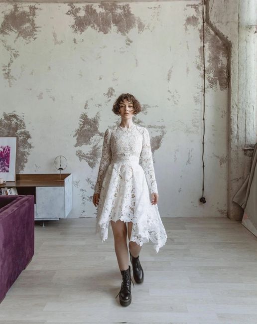 Crâne rasé et robe de mariée 2